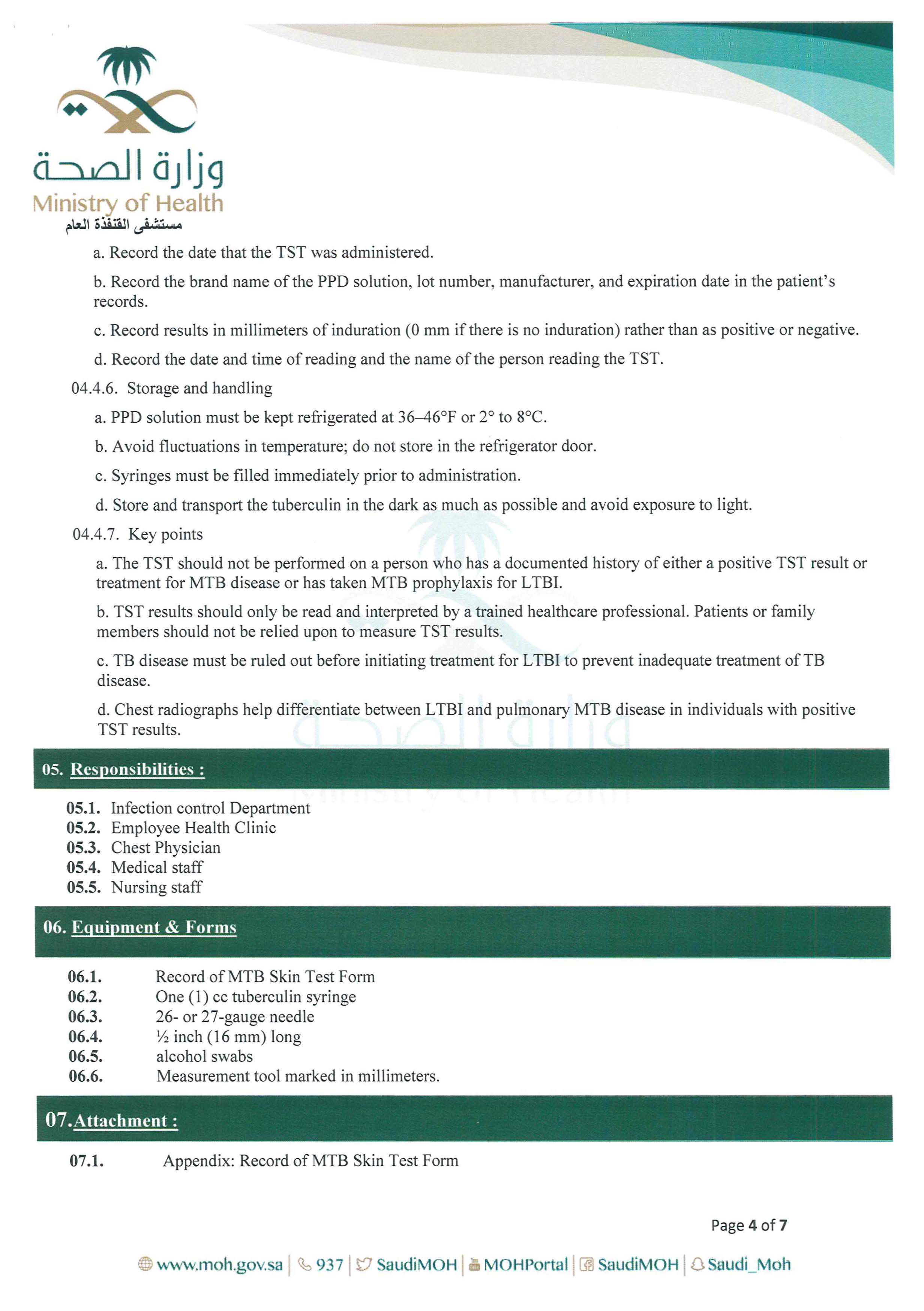 ICD-038- Tuberculin Skin Testing Administration and Interpretation